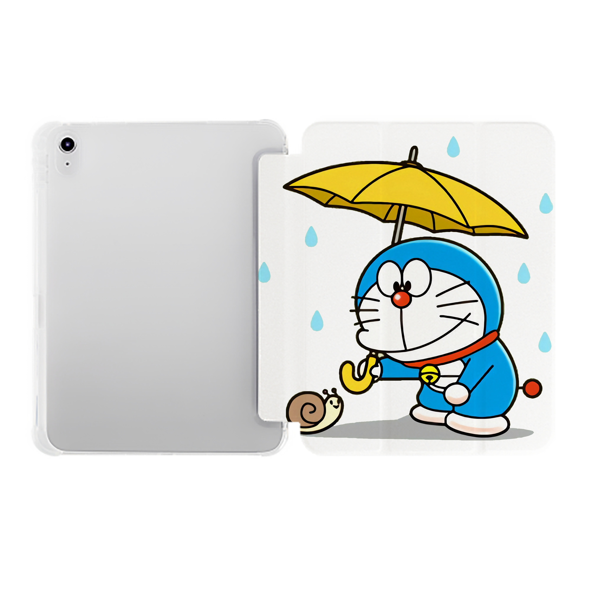 （画像用） ドラえもん Doraemon IPad ケース ペン収納付き 三つ折りスタンド PUレザー×シリコン 対応機種9.5/10.5/10.9インチ
